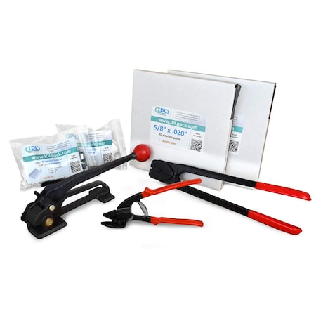 Idl Packaging 5/8" Basic Steel Strapping Kit, 400 Ft. Tensioner/Sealer/Cutter B.SSK.58.400